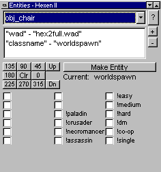 Screenshot of Entity Window